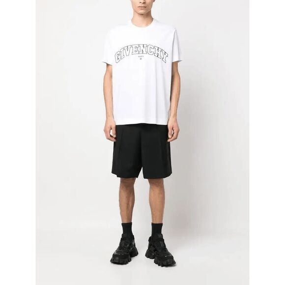 Givenchy Crew Neck Short Sleeve Cotton Embroidered Logo T-shirt Medium $470 - Picture 1 of 12